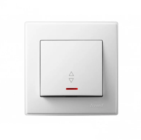 Выключатель одноклавишный Lezard Lesya проходной с подсветкой Белый (26351881)
