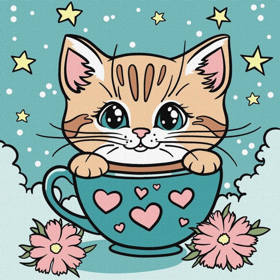 Картина за номерами Ideyka Чудовий котик 25x25 см (KHO6280)