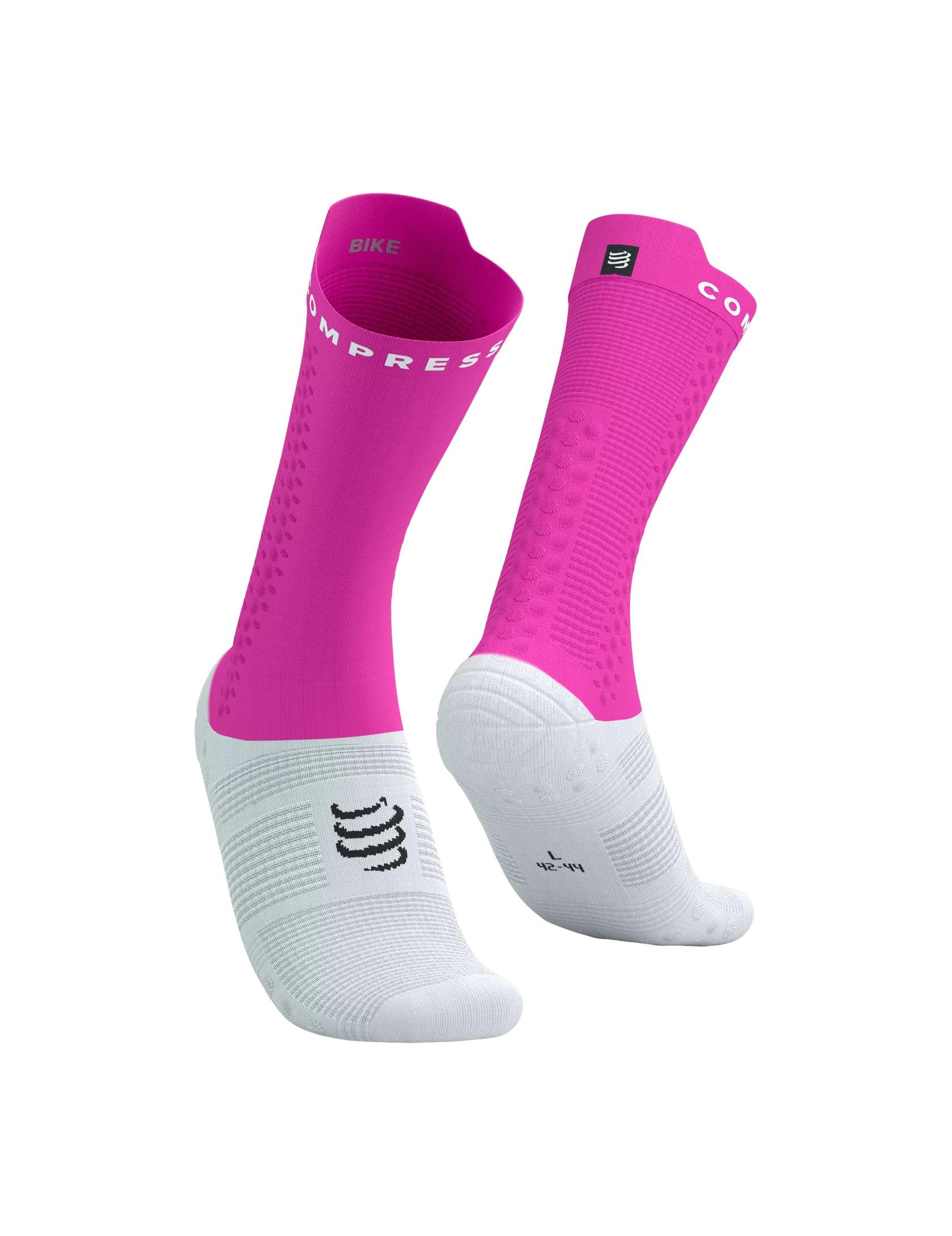 Компресійні шкарпетки Compressport Pro Racing Socks V4.0 Bike T3 White/Neon Pink