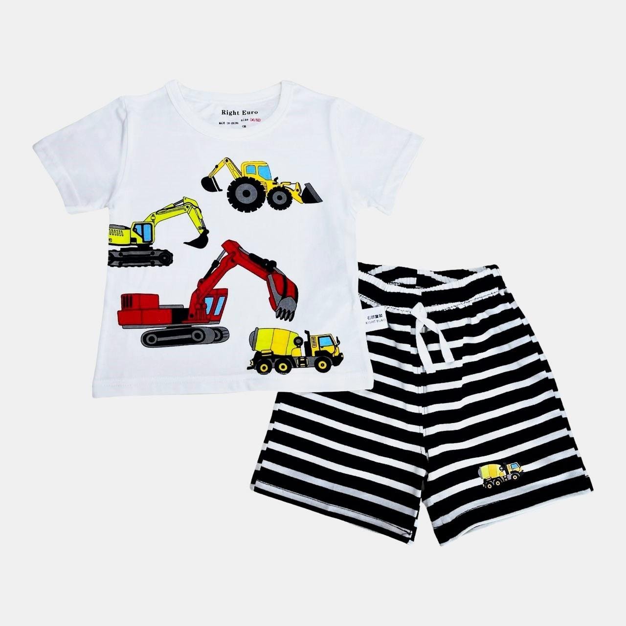 Костюм футболка с шортами Трактор 110 см Белый (24086837)