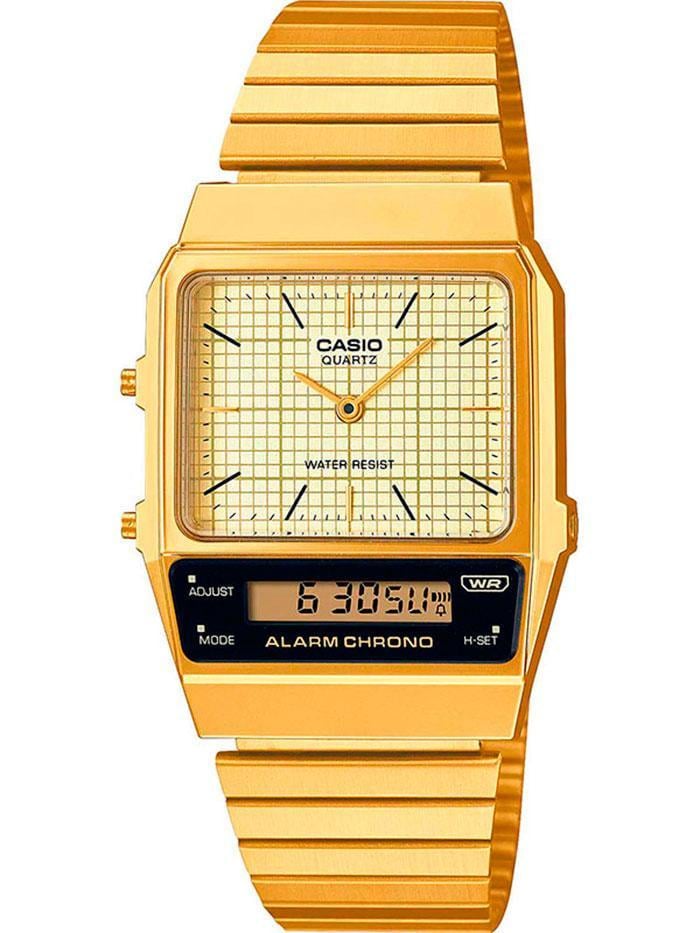 Наручные часы мужские Casio VINTAGE EDGY AQ-800EG-9A с подсветкой Золотой (2827128643)
