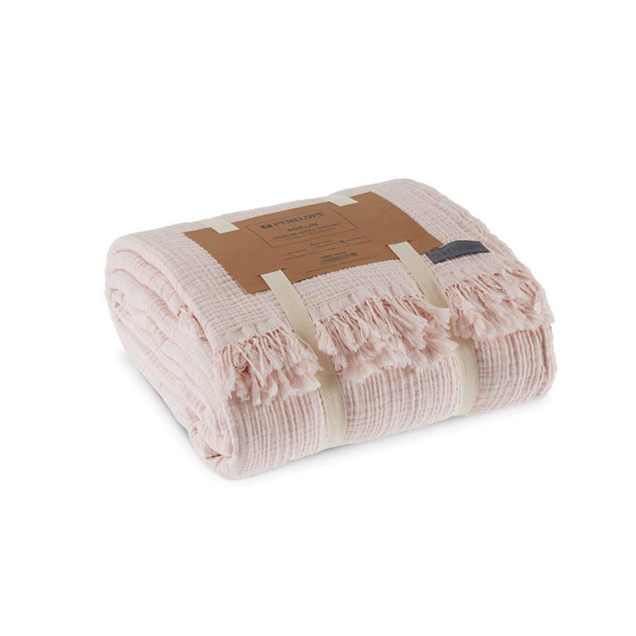 Покривало Penelope Soflin Muslin pudra 220х240 см Пудровий (svt-2000022271776) - фото 3 Покривало Penelope Soflin Muslin pudra 220х240 см Пудровий (svt-2000022271776) - фото 3