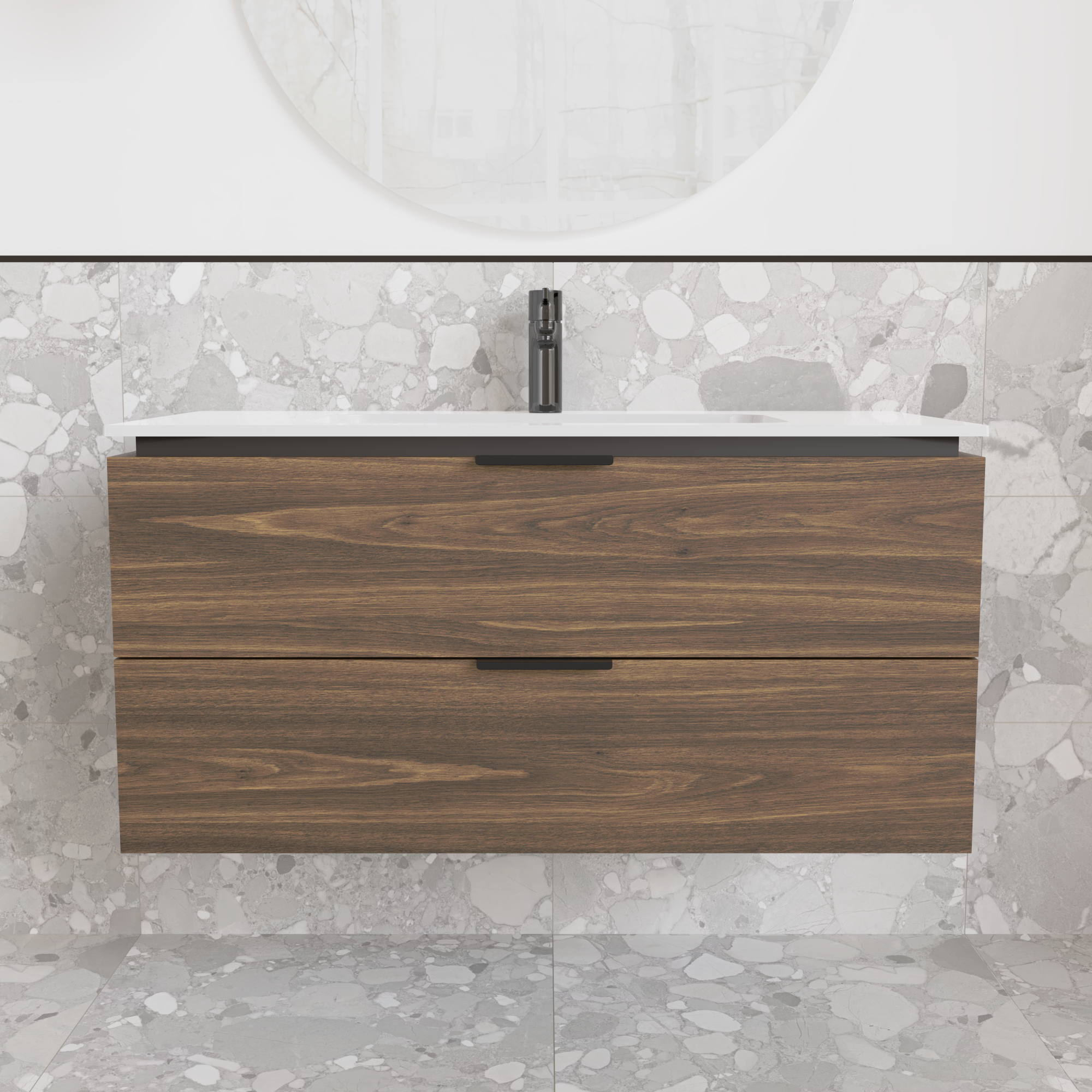 Тумба подвесная с раковиной MVK Vostok Icon 100 В2 1000х450х530 мм Дуб Бурбон (p2100br)