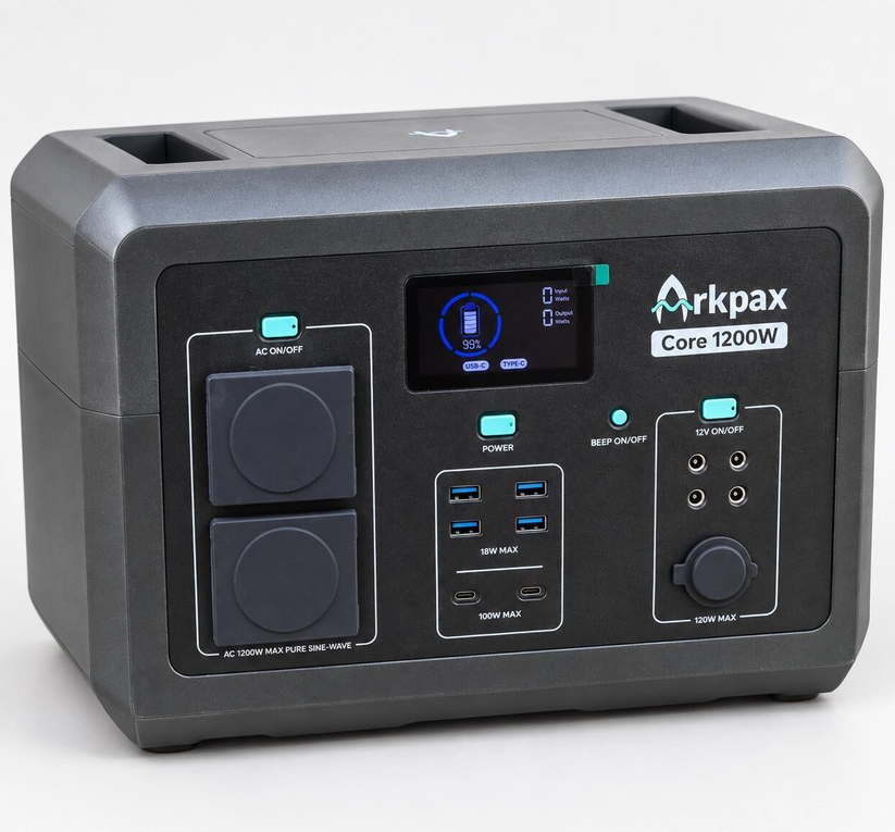 Зарядная станция Arkpax Core 1200W 1024 Вт/ч 1200 Вт 2 AC USB-C 100 Вт (ЗС02-002)
