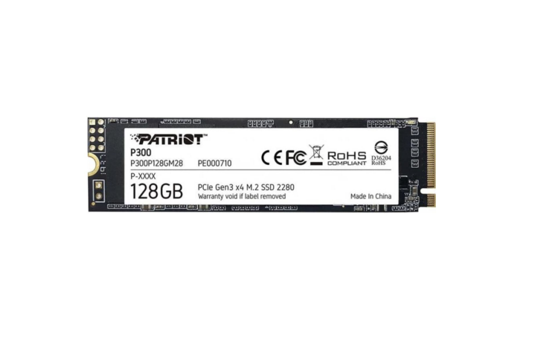 SSD-накопитель Patriot P300 128 Gb M.2 NVMe 2280 PCIe 3.0 3D TLC (P300P128GM28)