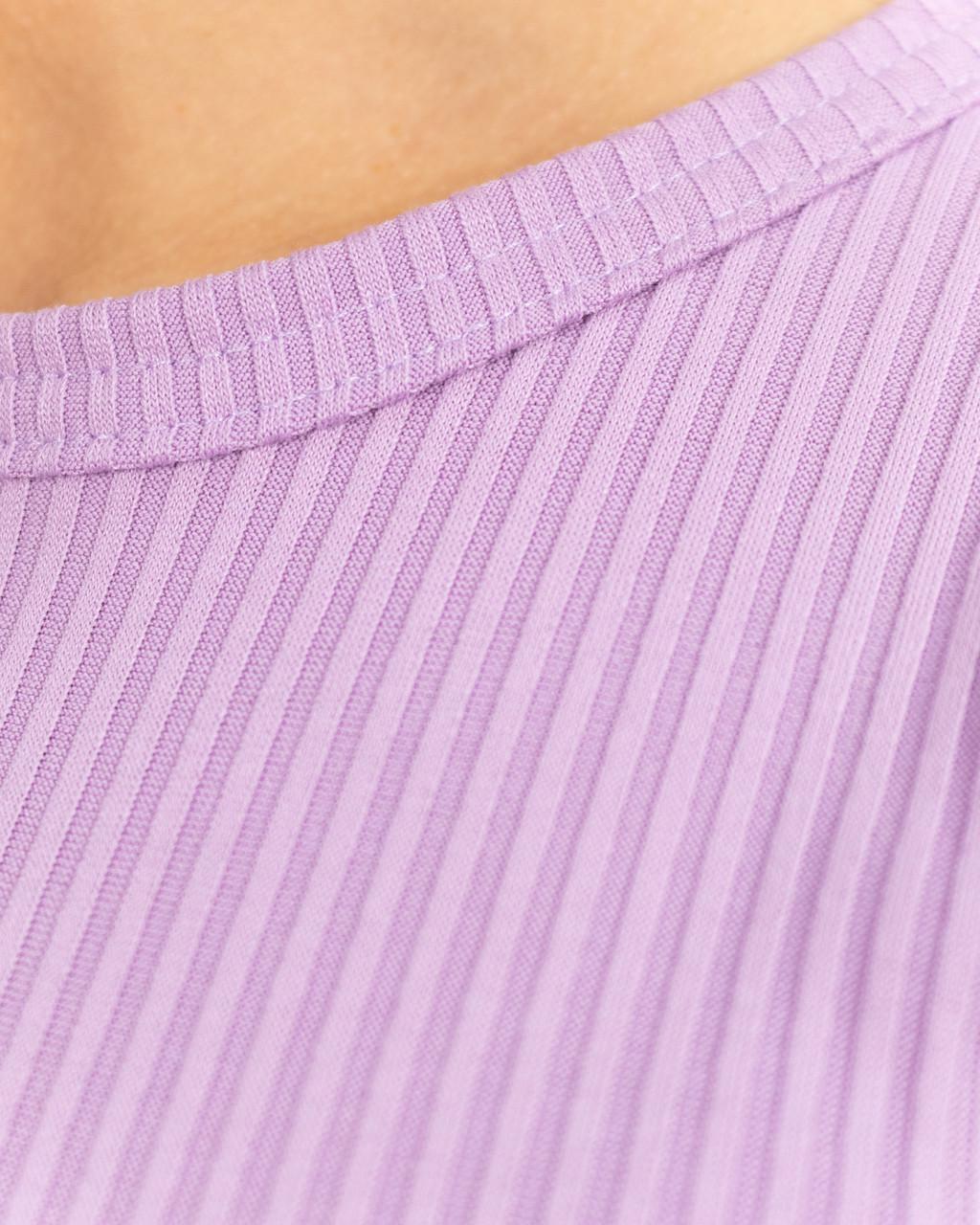 Пижама женская рубчик футболка с шортами Светло-сиреневый (2121061947) - фото 6 Пижама женская рубчик футболка с шортами Светло-сиреневый (2121061947) - фото 6