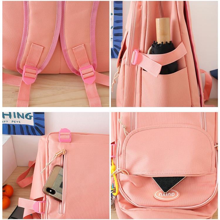 Шкільний рюкзак для дівчинки GUIYU 5в1 5-11 клас Рожевий (27668075) - фото 3