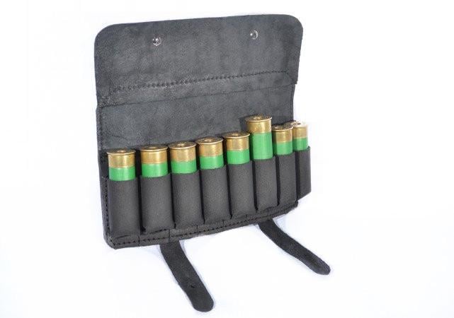 Подсумок 8 патронов кожа ретро 12 калибр Черный (10151/1) - фото 2