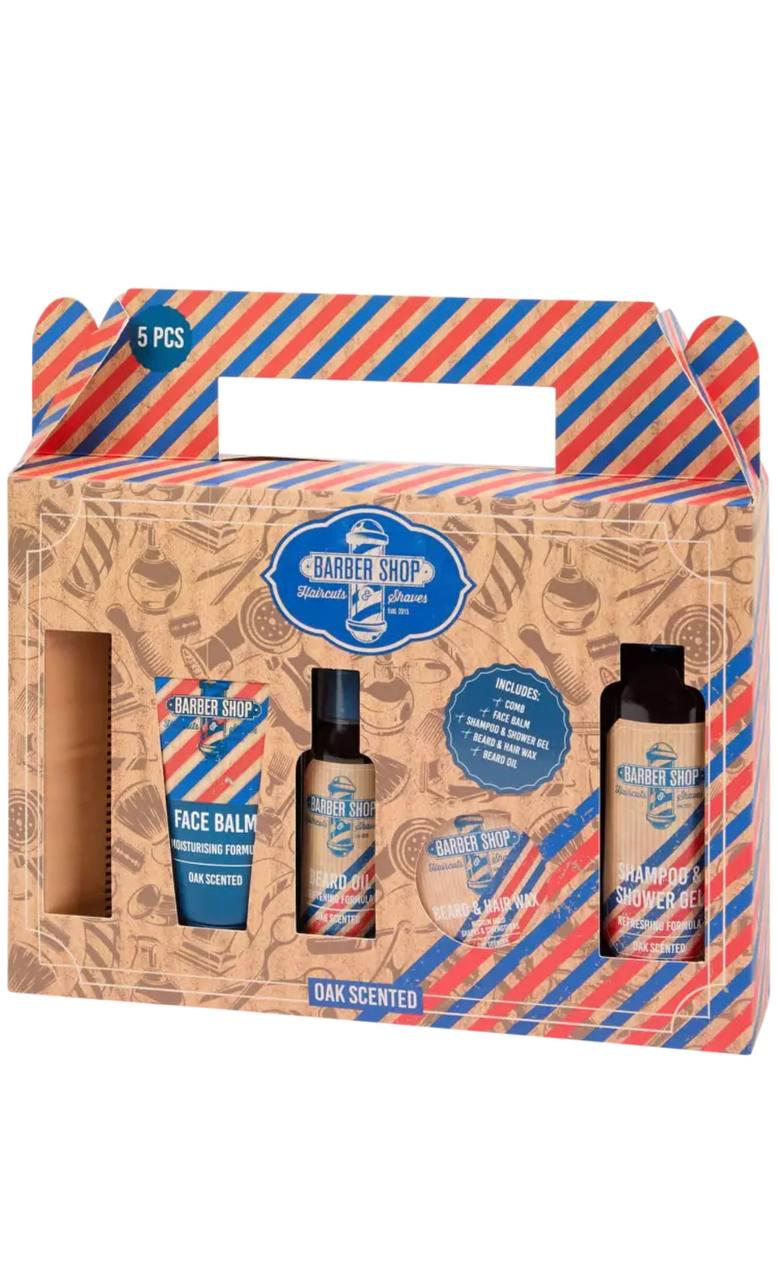 Подарочный набор для мужчин Barbershop Beard & Hair Care 5в1 Oak Scented (700669070323)