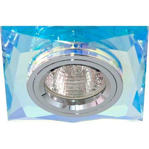 Точечный светильник врезной Feron 8150-2 MR16 GU5.3 50W квадрат Серебрянный (03692)