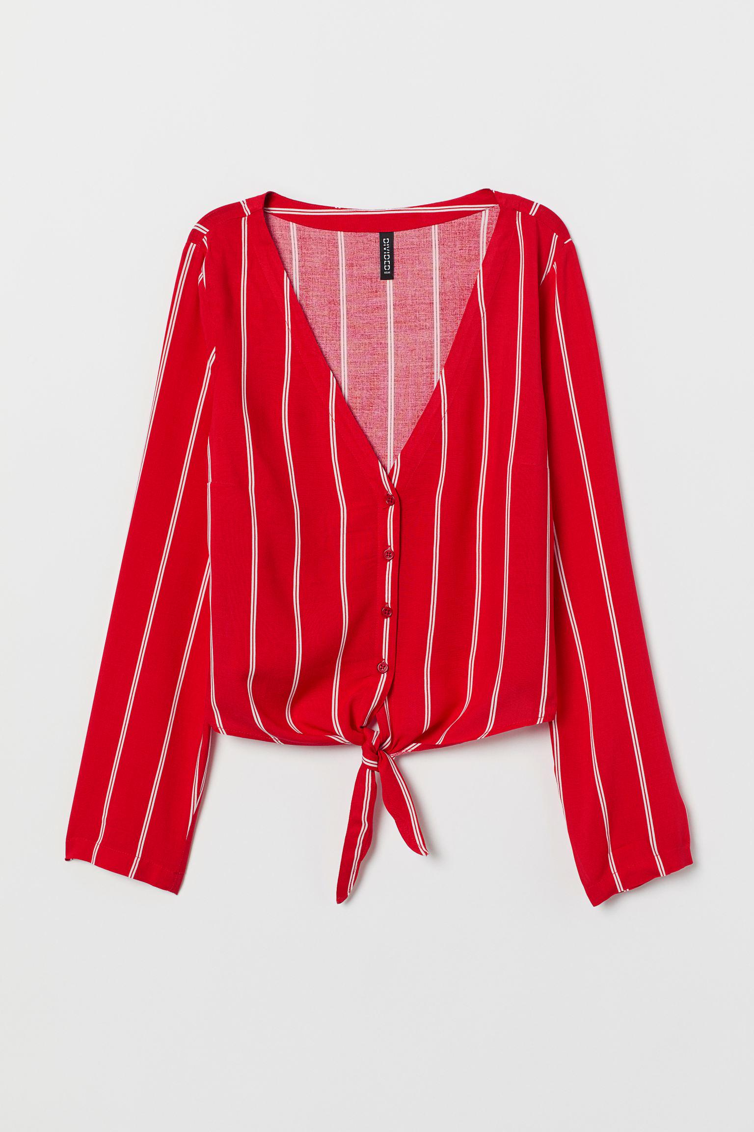 Блуза H&M Полоска р. 32 Красный (26026958579)