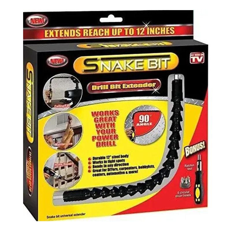 Викрутка з гнучкою бітою що подовжує і 6-ю насадками MasterTool Snake Bit гнучкий вал з насадками Чорний (35578211/1) - фото 4 Викрутка з гнучкою бітою що подовжує і 6-ю насадками MasterTool Snake Bit гнучкий вал з насадками Чорний (35578211/1) - фото 4