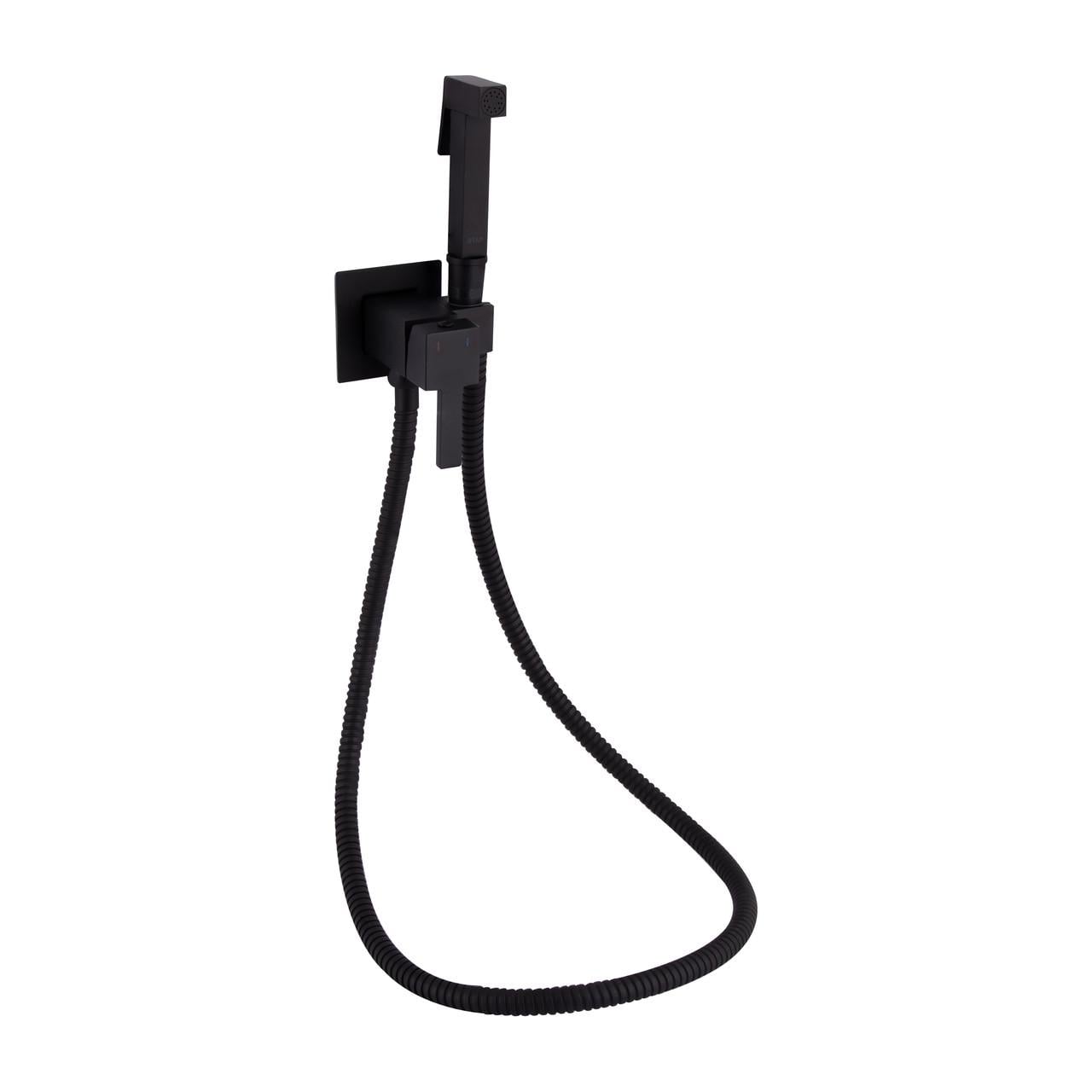 Набор для душа гигиенического Qtap Inspai-Varius прямоугольный Black Matt (QT259710842859NB)