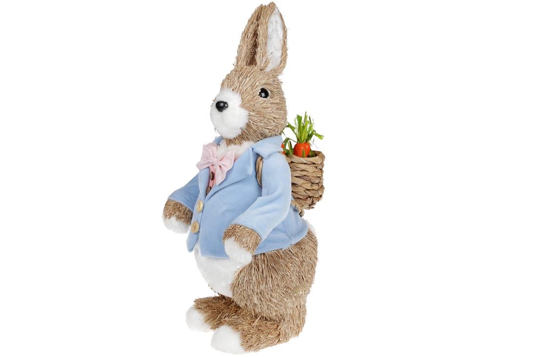 Декоративная пасхальная фигура BonaDi Зайчик с корзиной 40 см (NY27-909)