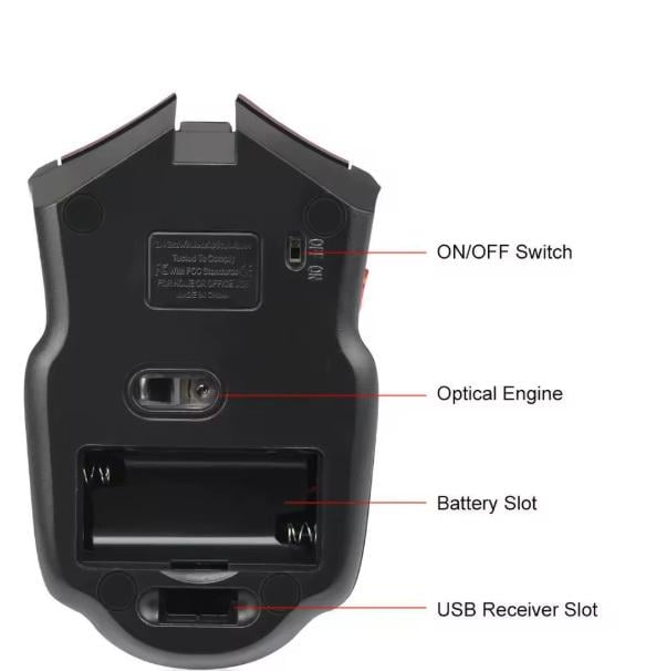 Миша комп'ютерна бездротова Wireless Bluetooth Чорний (1600 DPI) - фото 2 Миша комп'ютерна бездротова Wireless Bluetooth Чорний (1600 DPI) - фото 2