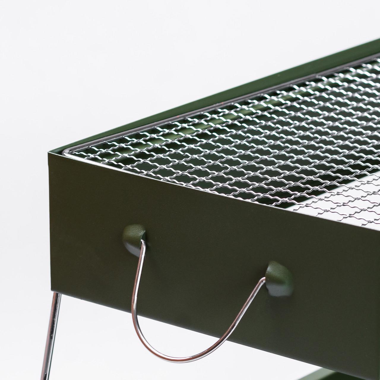 Мангал портативний складаний з решіткою 51,5x23x25 см (4056) - фото 13