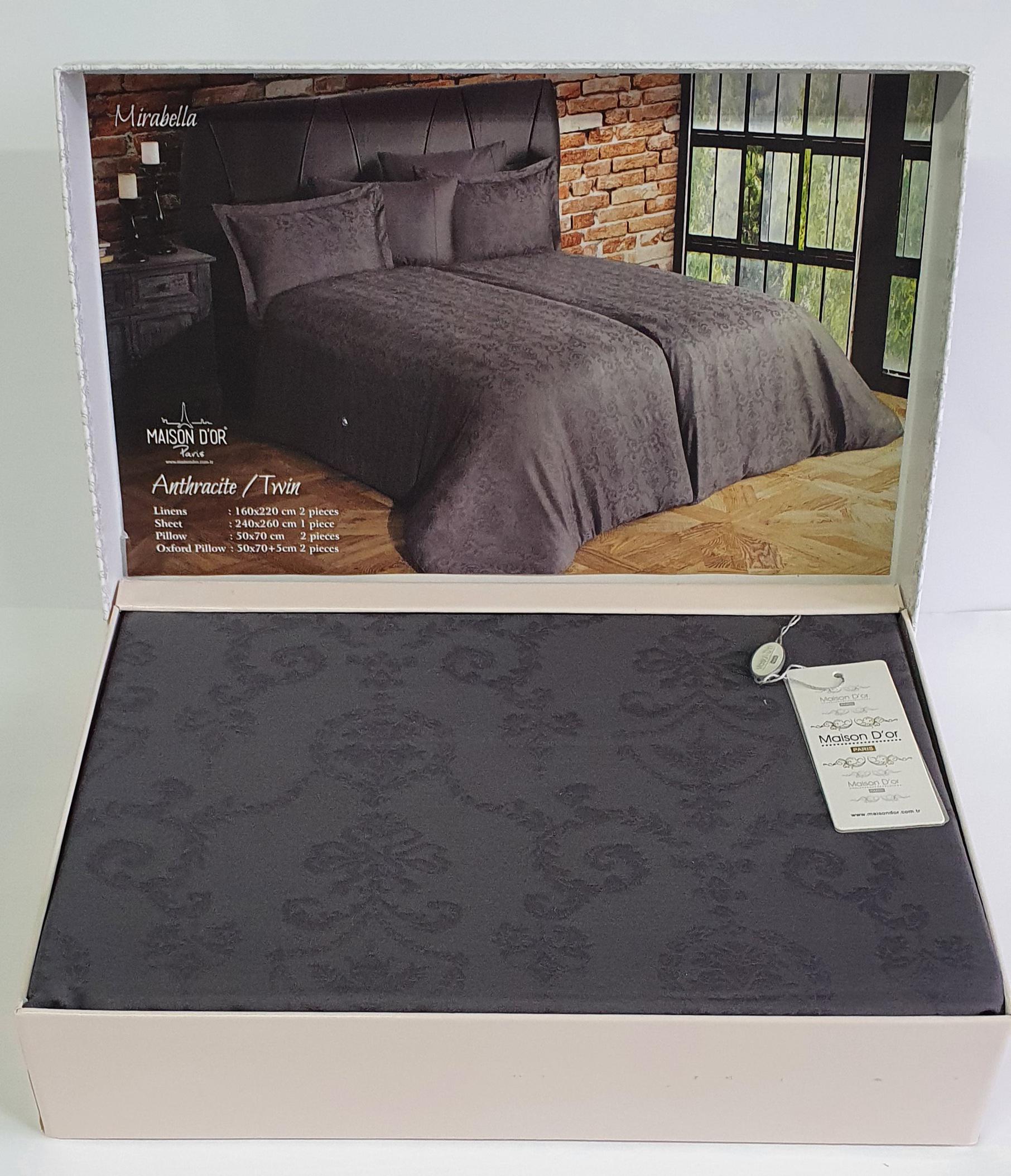 Комплект постельного белья Maison D'or семейный Mirabella Anthracite (CN6971)