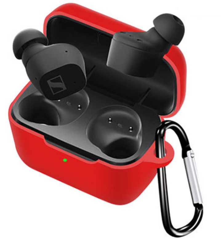 Чохол-накладка DK Silicone Candy Friendly з карабіном ом для Sennheiser CX True Wireless CX200TW1 Red (017221)