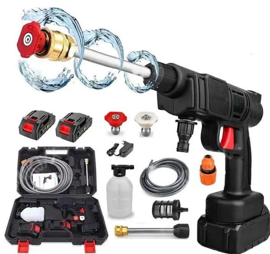 Мийка високого тиску акумуляторна Cleaning Gun з кейсом 1000W 48V Чорний (28049925) - фото 5