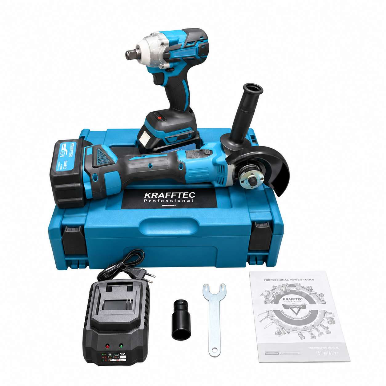 Набор аккумуляторных инструментов Krafftec 2в1 в кейсе с двумя АКБ 52V/6Ah (38136768)