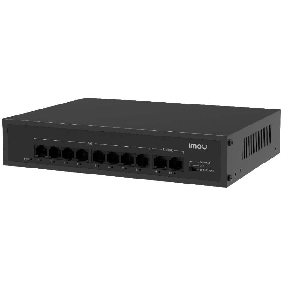 Комутатор некерований POE IMOU SF110P 10 портів до 250 м 65 Вт 220х162х44 мм (42923)
