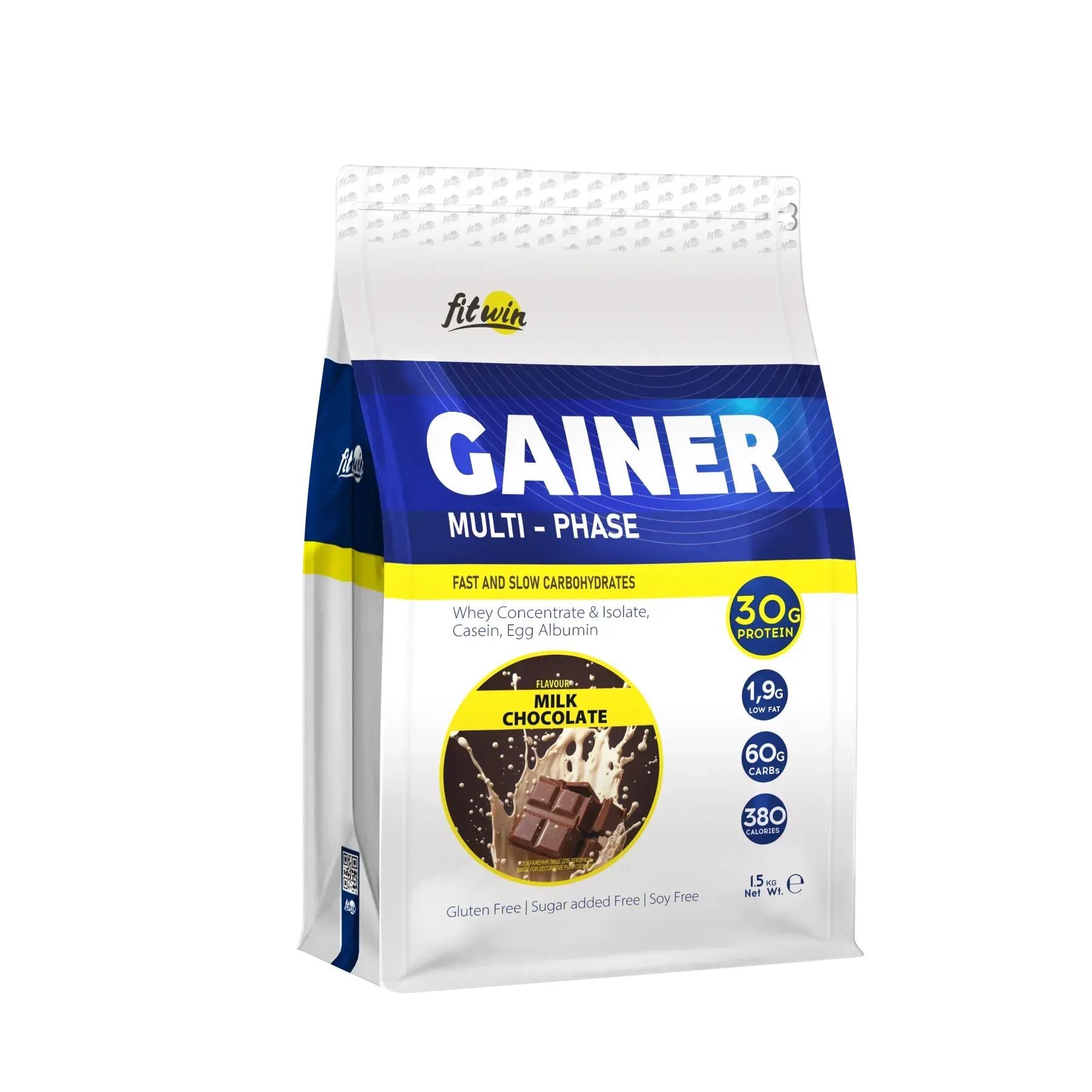Гейнер FitWin GAINER 30% 1500 г Молочный шоколад (FIT-1120) Гейнер FitWin GAINER 30% 1500 г Молочный шоколад (FIT-1120)