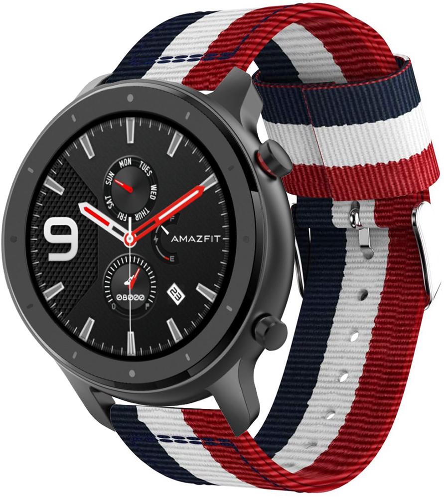 Ремешок тканевый Canvas для Amazfit GTR 47 мм Red/White/Blue (19679) Ремешок тканевый Canvas для Amazfit GTR 47 мм Red/White/Blue (19679)