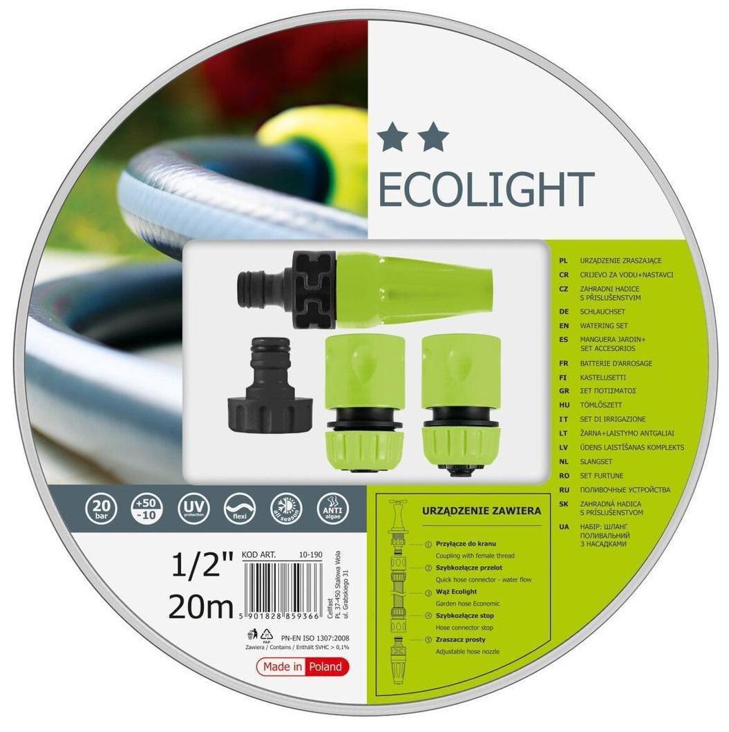 Набор для полива Cellfast Ecolight 1/2" 20 м + комплект соединителей (10-190) Набор для полива Cellfast Ecolight 1/2" 20 м + комплект соединителей (10-190)