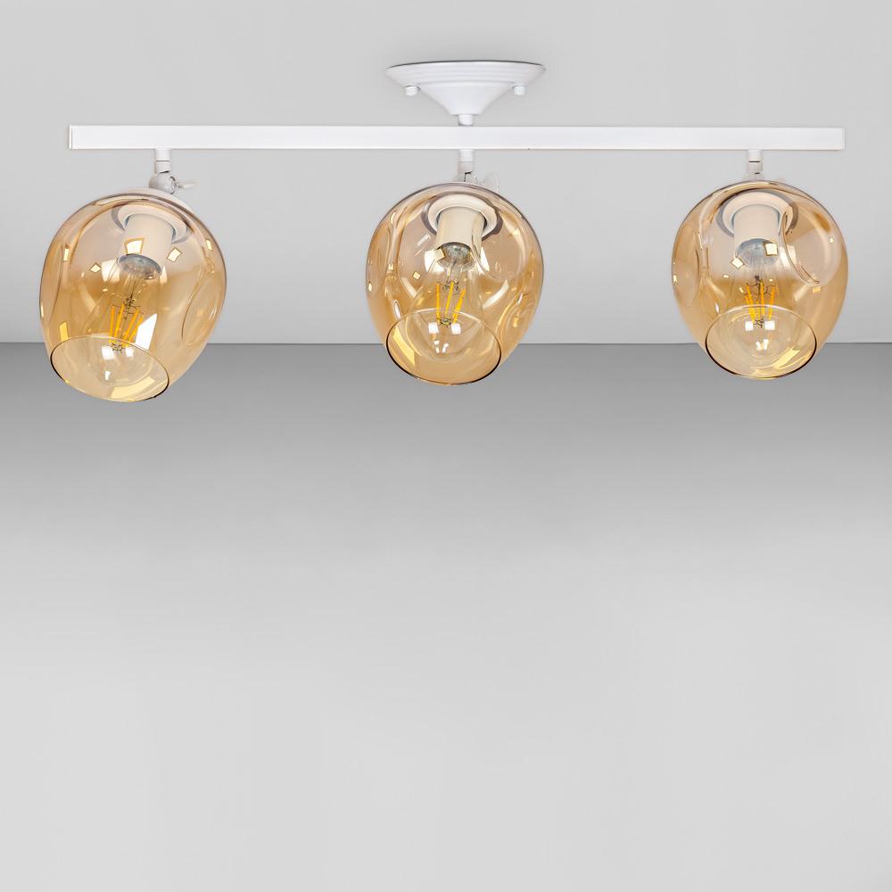 Люстра потолочная лофт Light House LS-18142F-3 WH/BR Белый/Янтарный