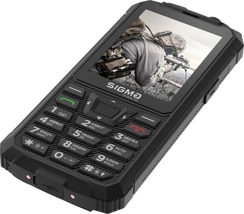 Кнопковий телефон протиударний захищений Sigma mobile X-treme PR68 Type-C Чорний (2510218408)