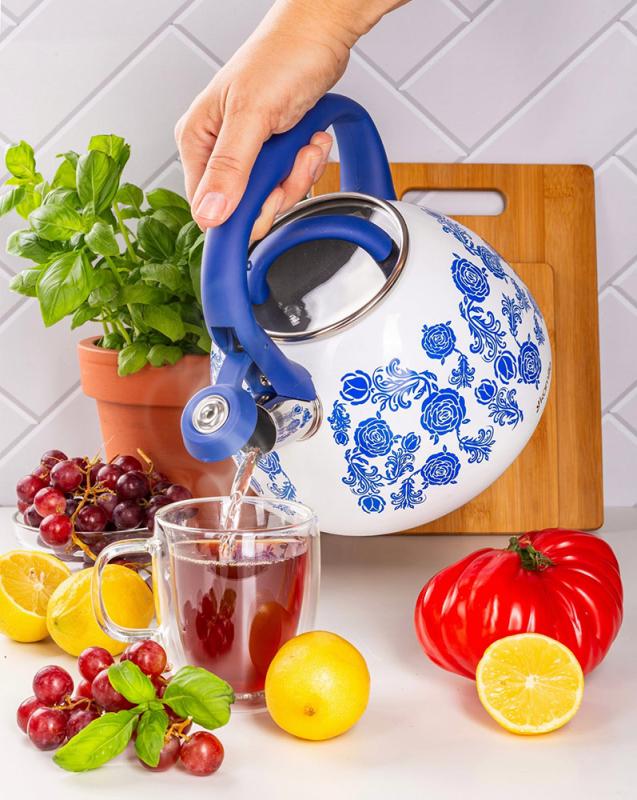 Чайник индукционный Kamille из нержавеющей стали со свистком 2,7 л - фото 7