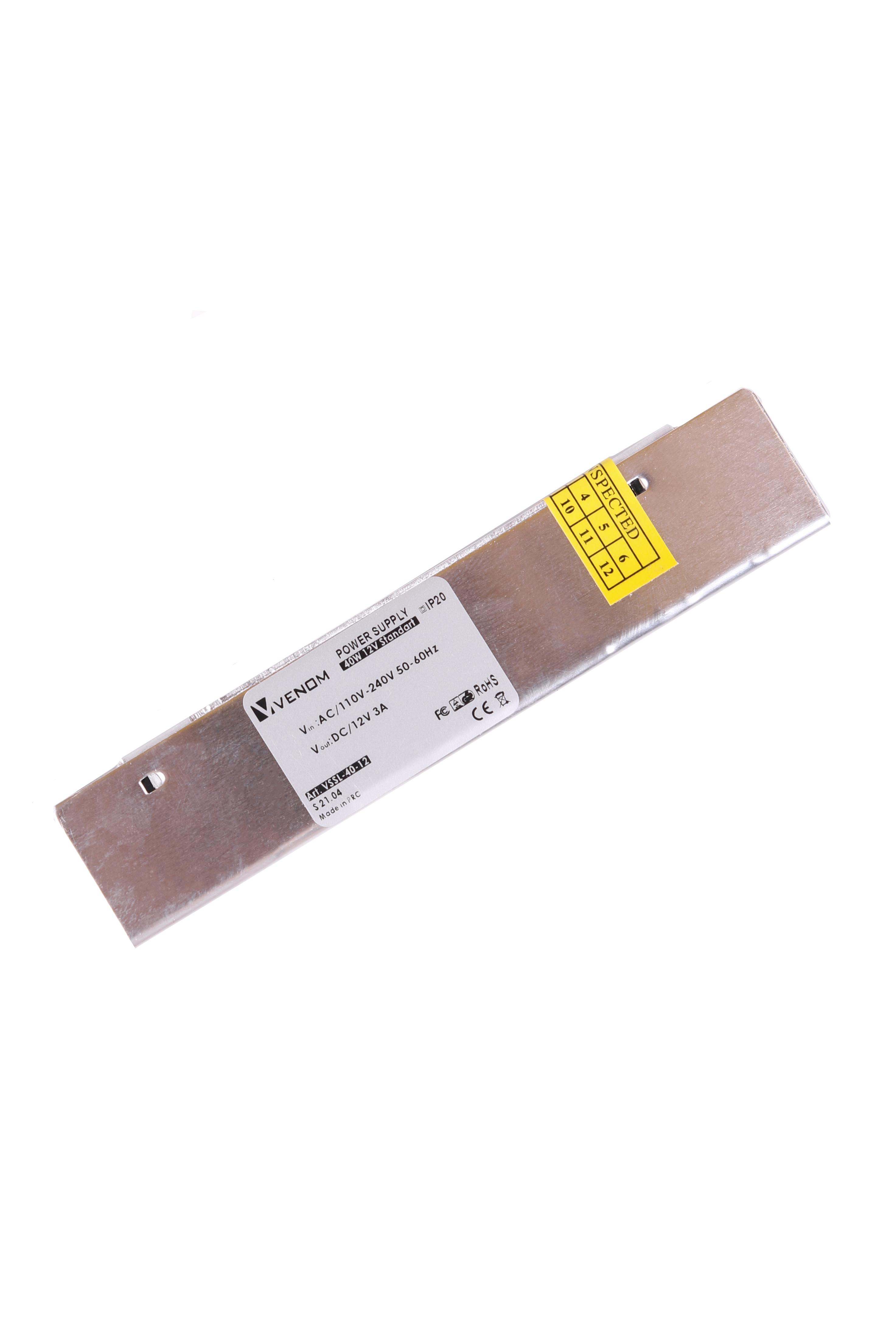 Блок питания VENOM Slim Standart негерметичный 12 V 40 Вт (2138) - фото 2