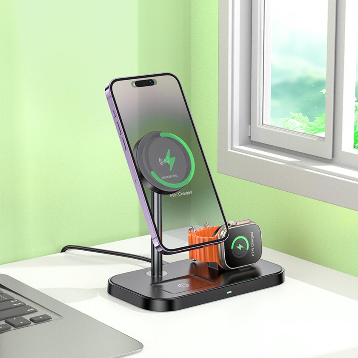 Зарядное устройство для беспроводной связи Borofone BQ29 Feliz wireless fast charger Black (6941991110290) - фото 4