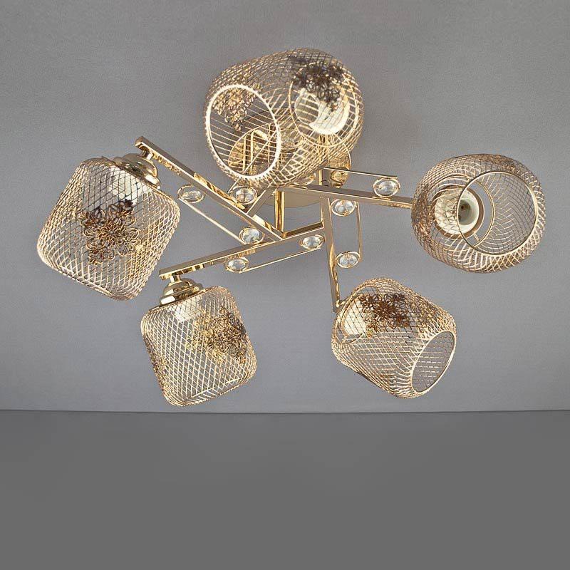 Люстра потолочная Light House SS-11047/5 FGD на пять ламп Золото