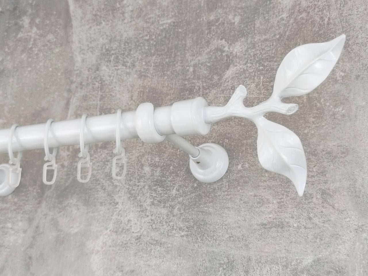 Карниз MStyle металлический для штор однорядный Листок Розы 25 мм гладкий 160 см Белый (5020756)