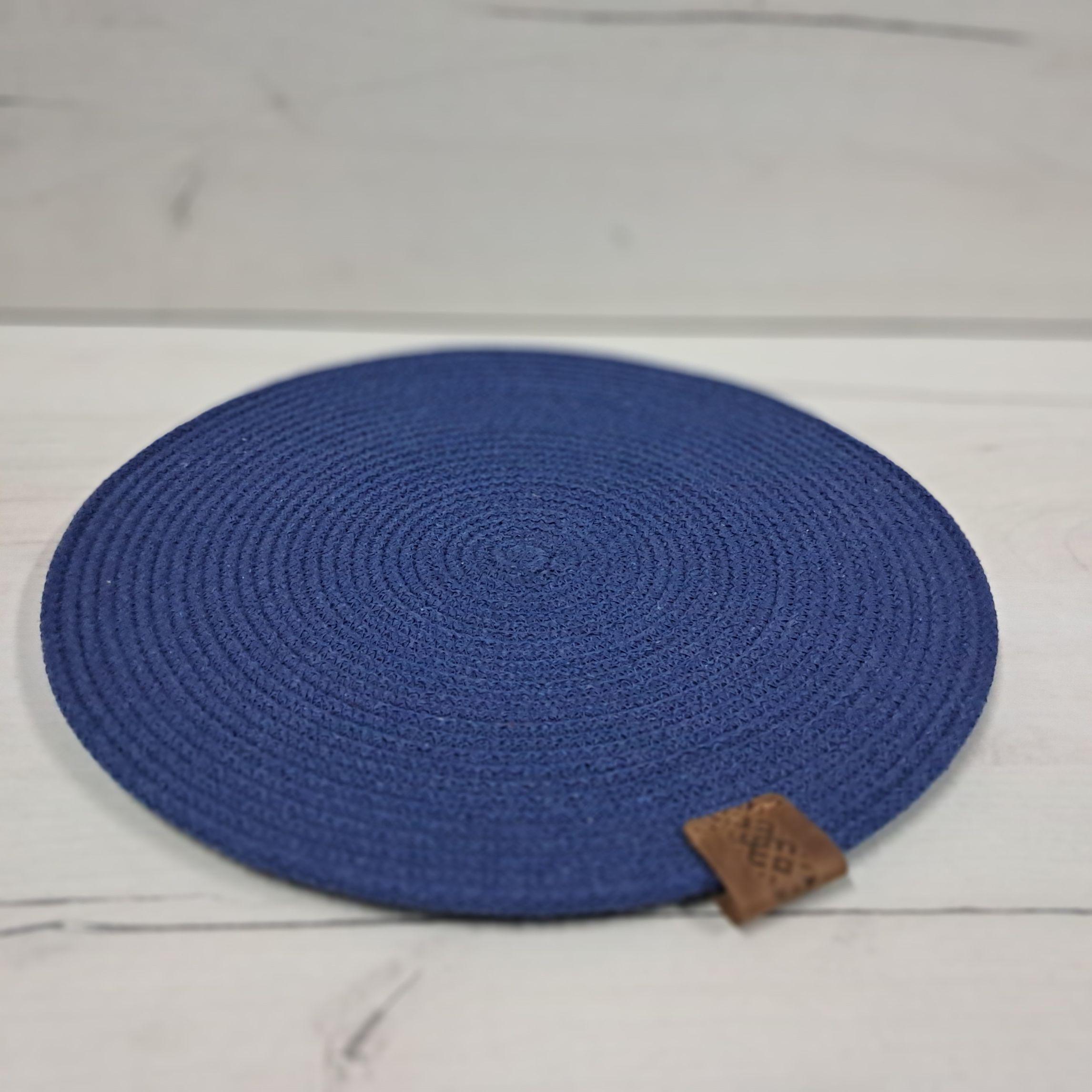 Плейсмат из джута и хлопкового шнура под горячий 20 см Синий (26198881) - фото 1 Плейсмат из джута и хлопкового шнура под горячий 20 см Синий (26198881) - фото 1