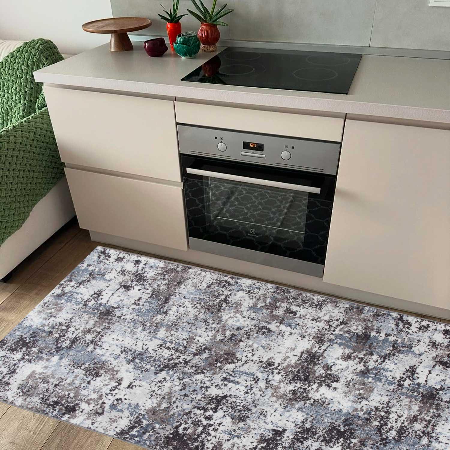 Килим безворсовий на гумовій основі Dakaria ATHENS RUN 22093370220-p11 1x1,5 м Сірий/Блакитний (00-00021540) - фото 10