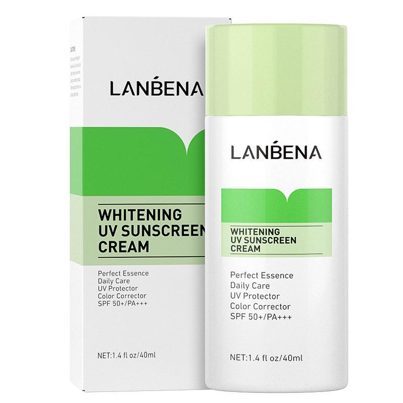 Крем отбеливающий Lanbena Whitening UV Sunscreen Cream SPF 50+/PA+++ от пигментации 40 мл Green