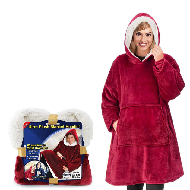 Плед-толстовка з капюшоном Huggle Hoodie (ma153bordo) Плед-толстовка з капюшоном Huggle Hoodie (ma153bordo)