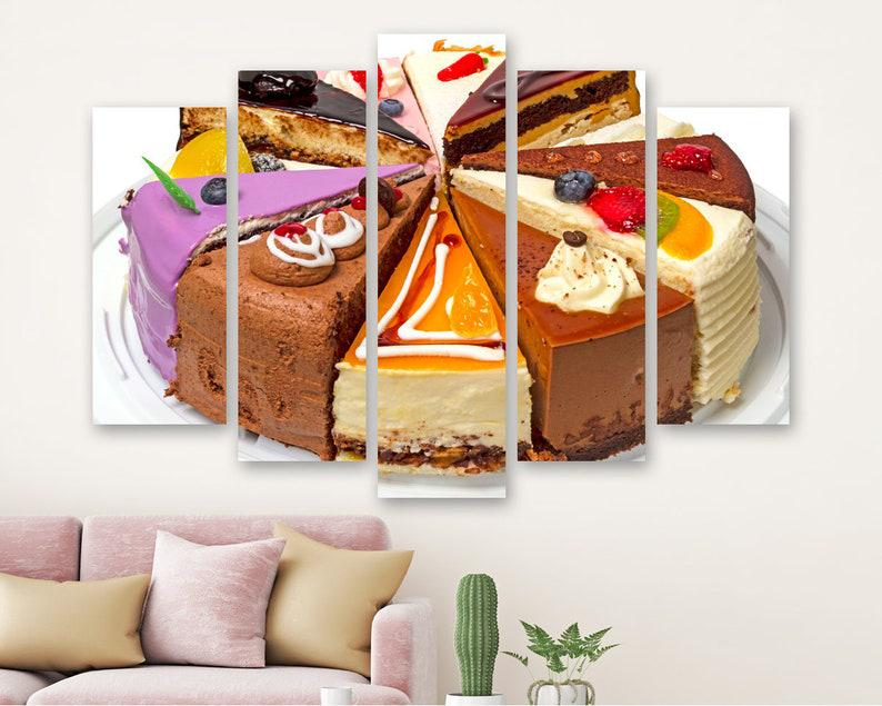 Модульная картина на холсте из пяти частей KIL Art Торт с разными вкусами 187x119 см (M51_XL_131)