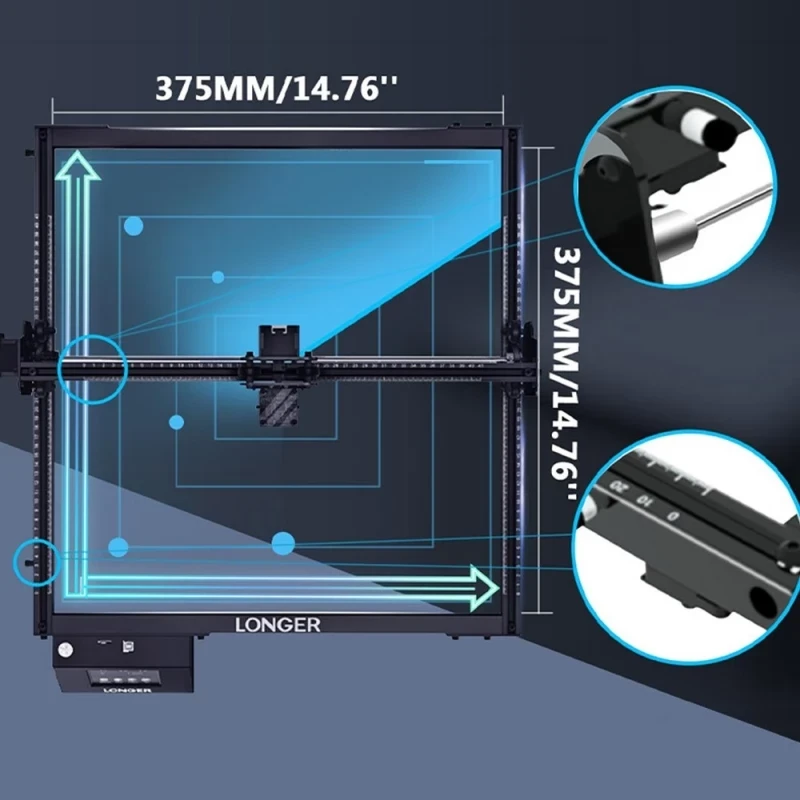 Гравер лазерный Longer RAY5 20W 20 Вт с комплектом подачи воздуха - фото 2