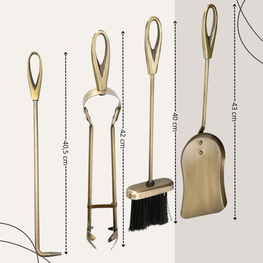 Набор каминный HAGE 5в1 нержавеющая сталь Gold (29219219) - фото 3 Набор каминный HAGE 5в1 нержавеющая сталь Gold (29219219) - фото 3