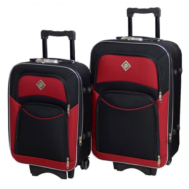Набір валіз тканинних Bonro Style середня та велика 2 шт. Чорно-вишневий (2670149137) - фото 1 Набір валіз тканинних Bonro Style середня та велика 2 шт. Чорно-вишневий (2670149137) - фото 1