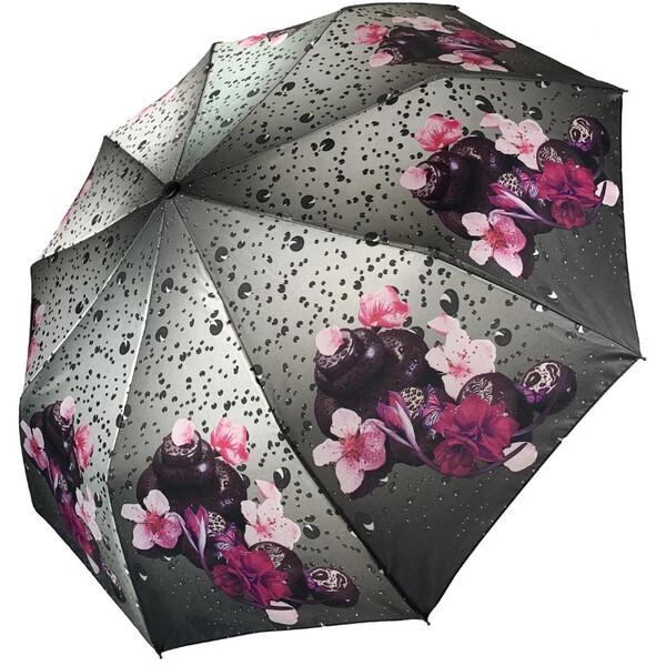 Зонт женский Mario Орхидеи полуавтомат атласный Серый (37528)