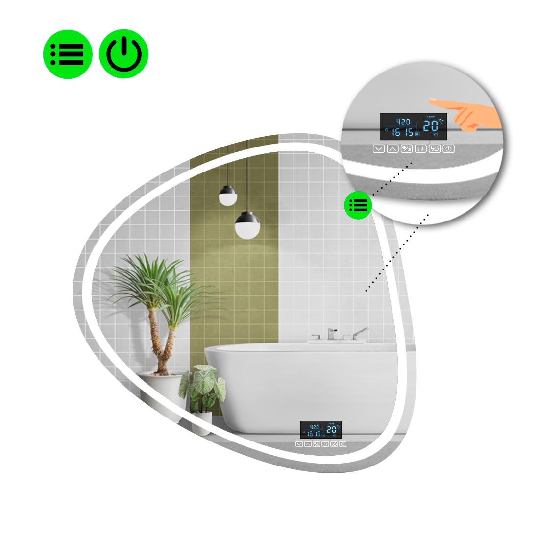 Зеркало с LED подсветкой Nuvola 1 с Smart-блоком 80x80 см (8995035)