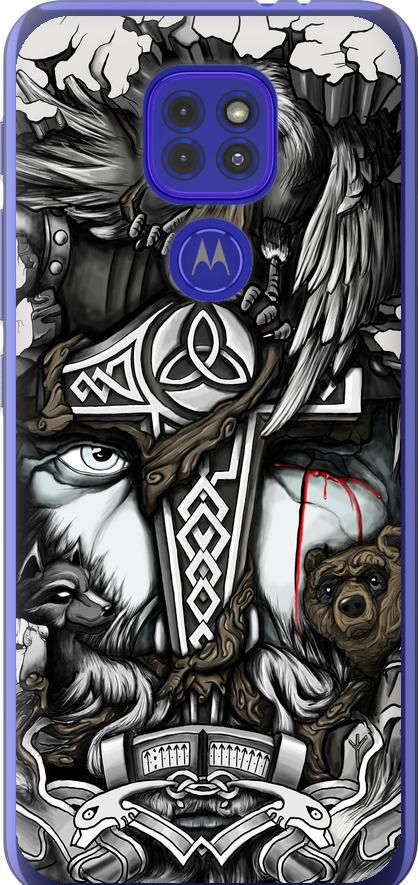 Чехол на Motorola G9 Play Тату Викинг (4098u-2105-42517)