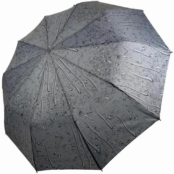 Зонт женский Bellissimа Капли дождя полуавтомат Серый (31796)