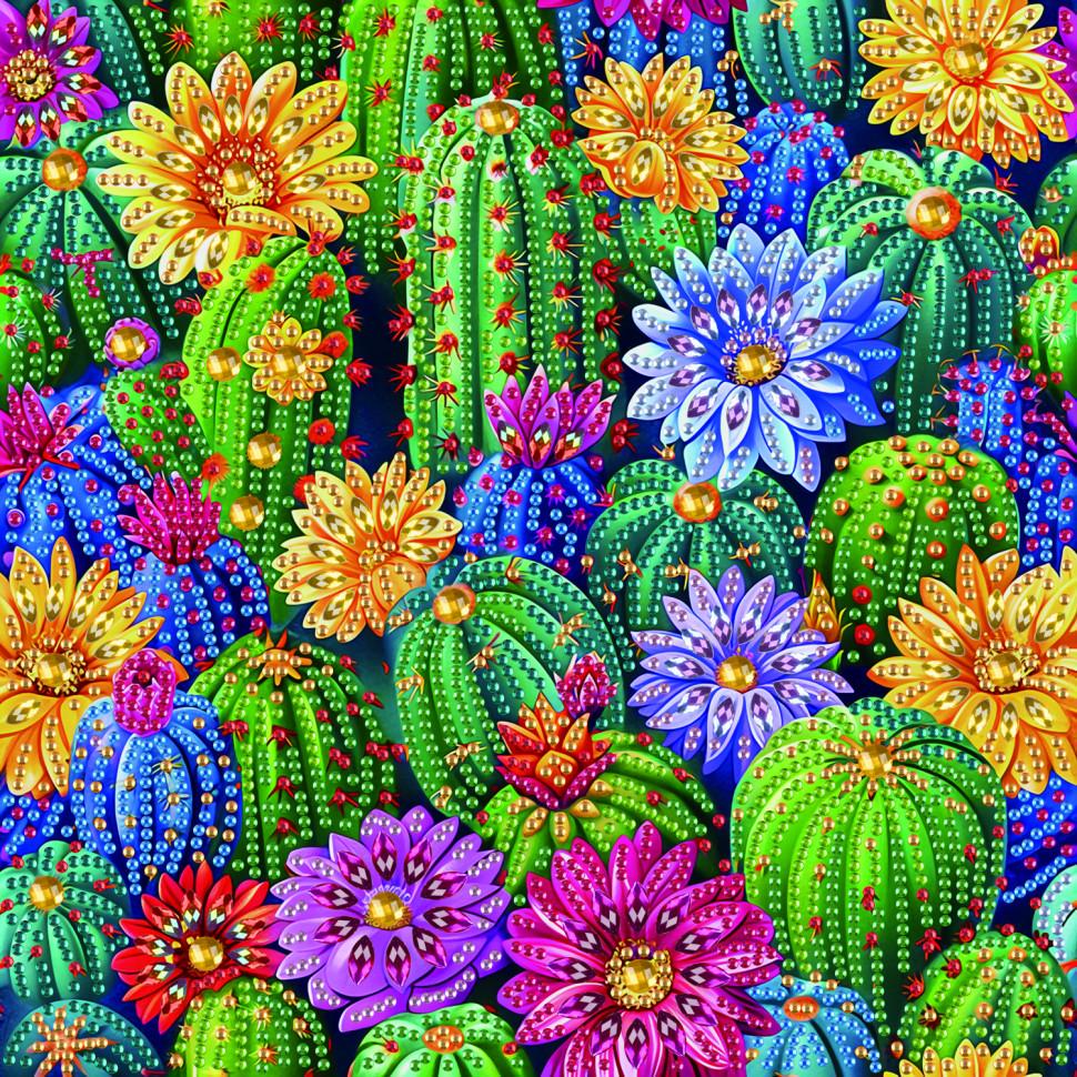 Алмазна мозаїка Brushme Квітучі кактуси 25x25 см (BH014) Алмазна мозаїка Brushme Квітучі кактуси 25x25 см (BH014)