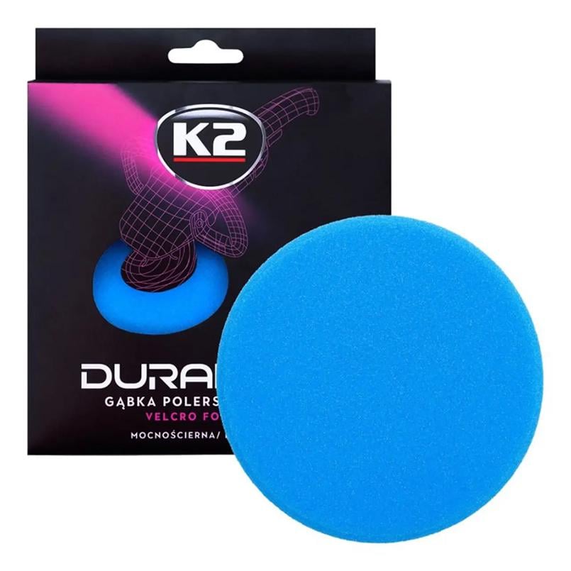 Губка для полірування K2 Duraflex жорстка на липучці 150х25 мм Блакитний (L611)