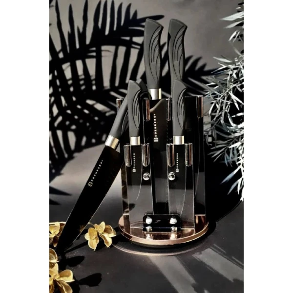 Набор ножей Edenberg 6 пр. с подставкой Black (EB-11006)